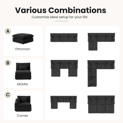 Linen Modular Sectional Sofa – Cloud Comfort Design