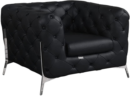 Italian Leather Sofa – Modern Tufted Design