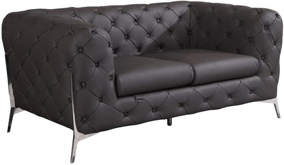 Italian Leather Sofa – Modern Tufted Design