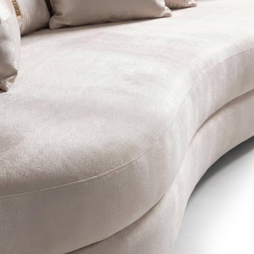 Mansion Sofa – Almond & Gold Luxury Design