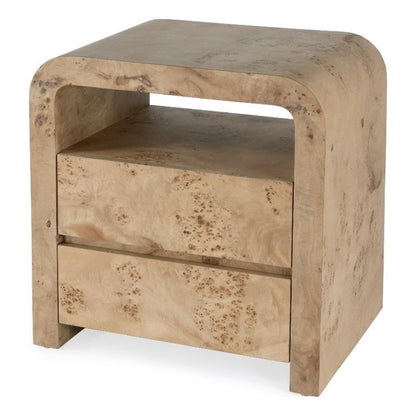 Cora Burl Nightstands with 2 Drawers Set of 2
