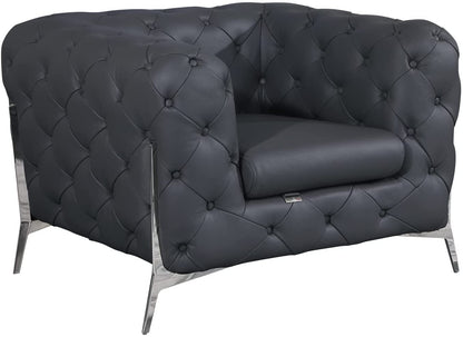 Italian Leather Sofa – Modern Tufted Design