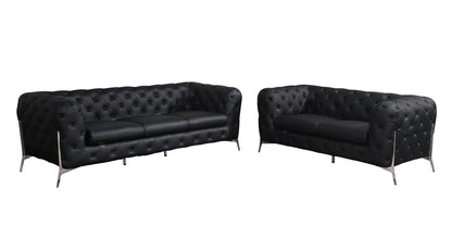 Italian Leather Sofa – Modern Tufted Design
