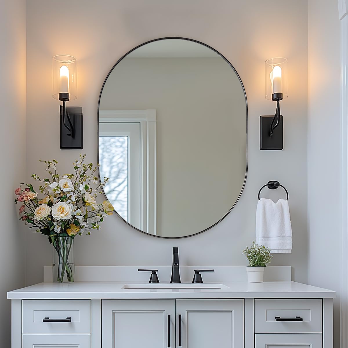 Oval Bathroom Mirror – Modern Wall-Mounted Design