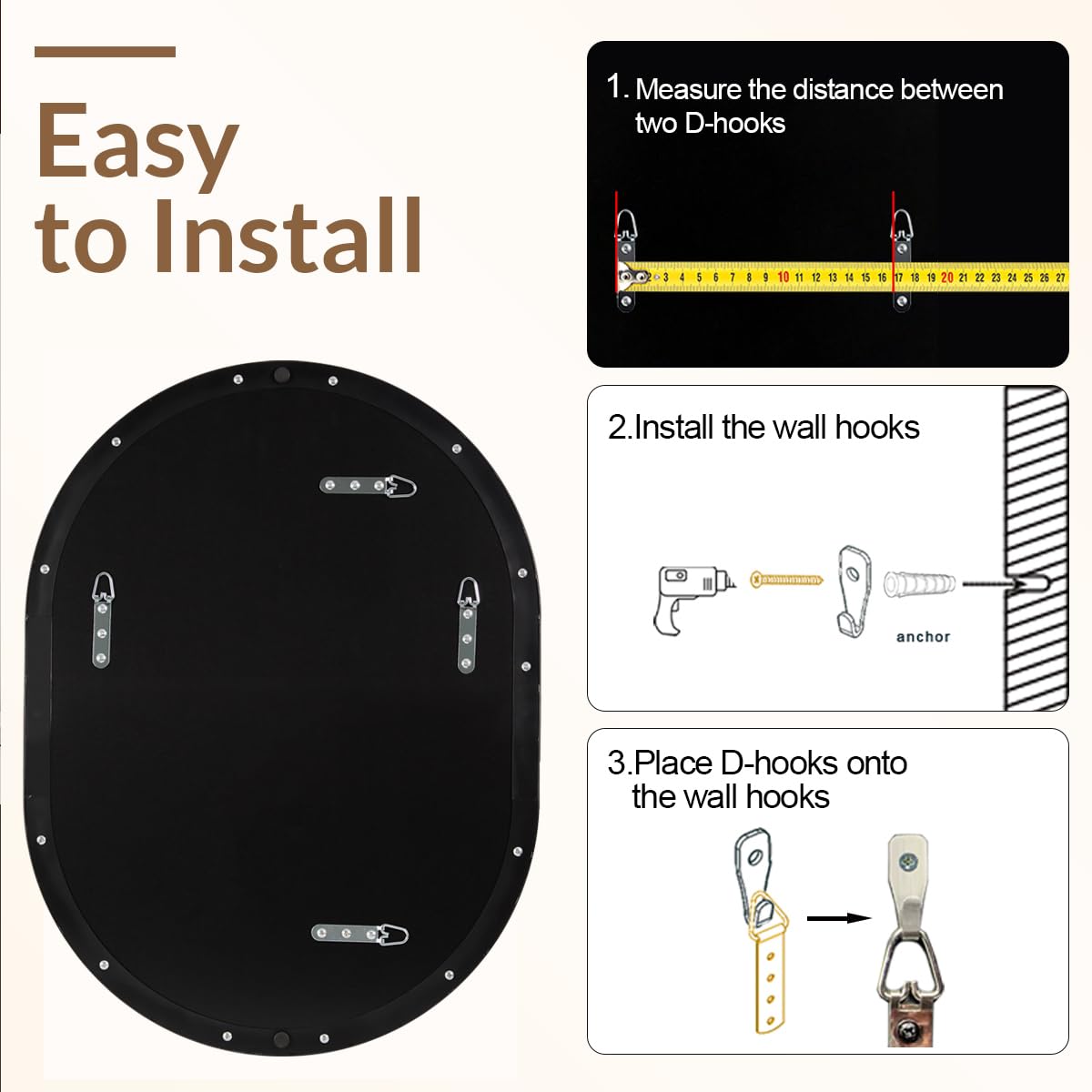 Oval Bathroom Mirror – Modern Wall-Mounted Design