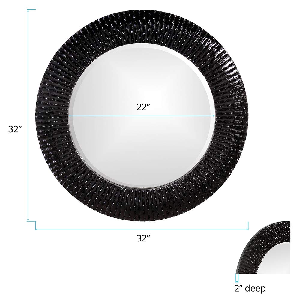Bergman Wall Mirror – Black with Antique Copper