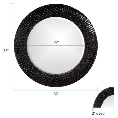 Bergman Wall Mirror – Black with Antique Copper