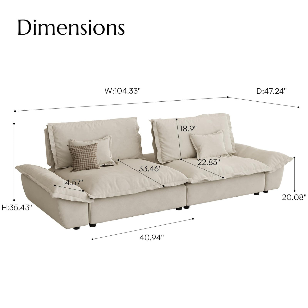 Oversized Modular Sectional Sofa – Deep Seat Design
