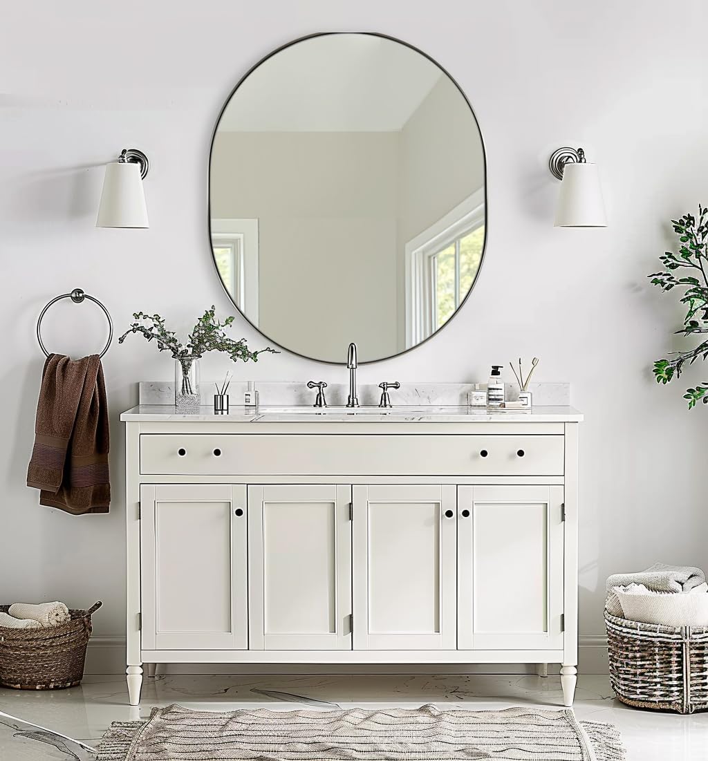 Oval Bathroom Mirror – Modern Wall-Mounted Design