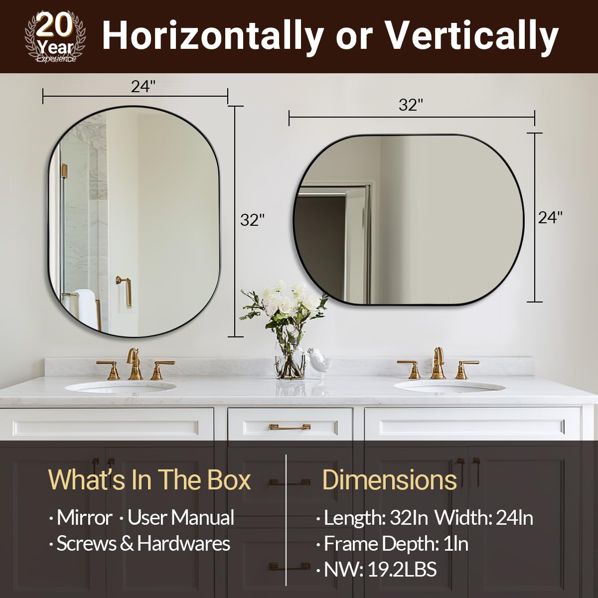 Oval Bathroom Mirror – Modern Wall-Mounted Design