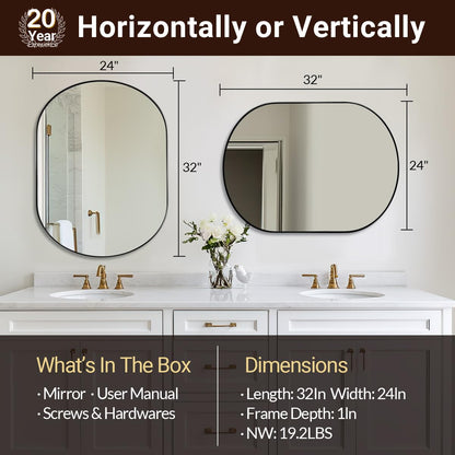 Oval Bathroom Mirror – Modern Wall-Mounted Design