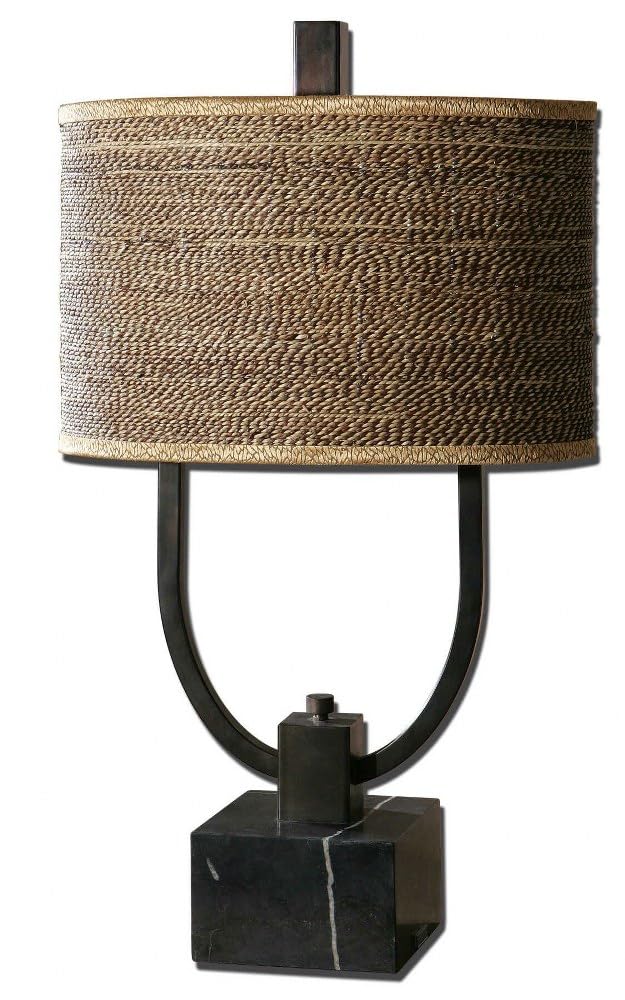 Two Light Metal Table Lamp with Sculptural Design