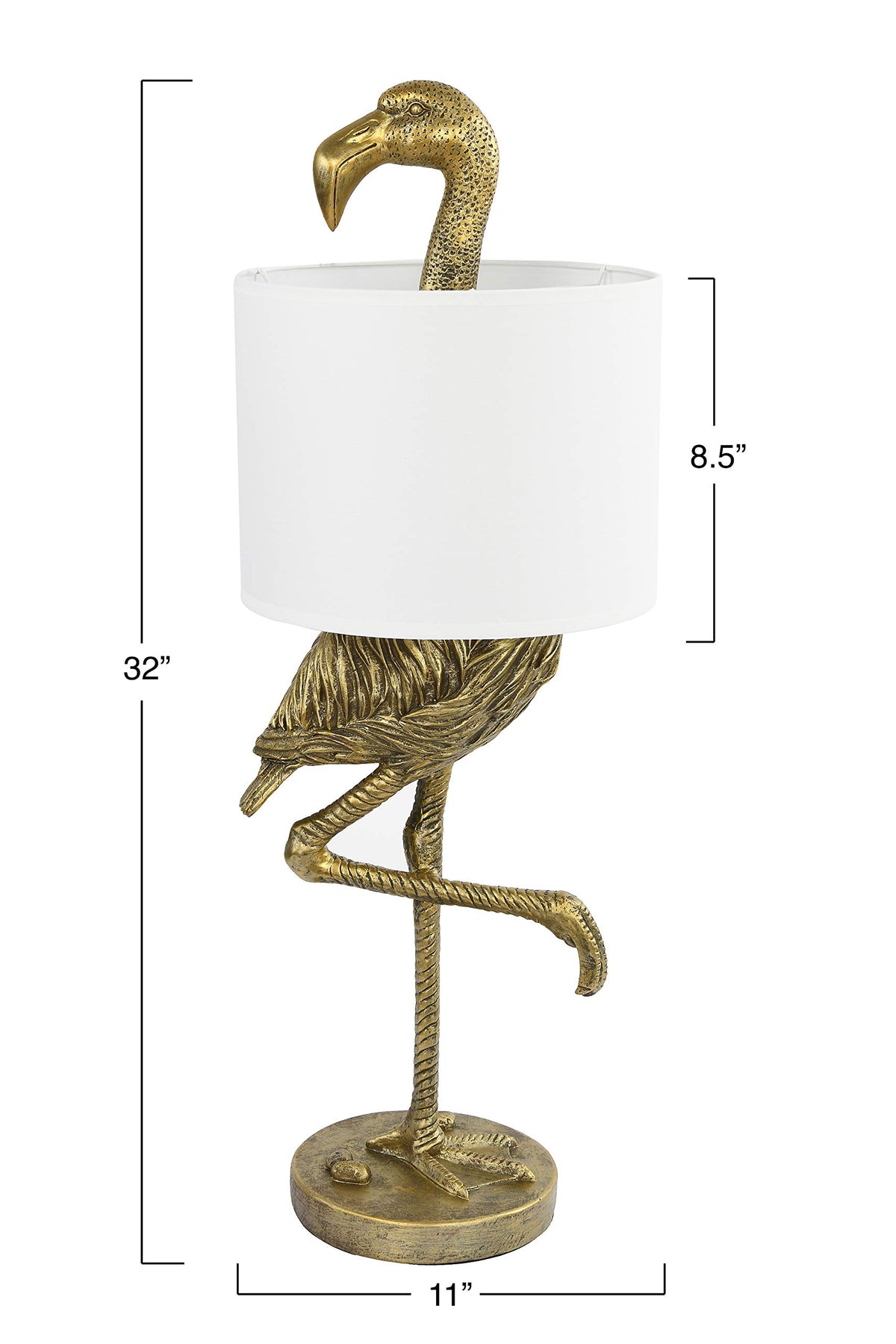 Flamingo Table Lamp – Gold & White Statement Design