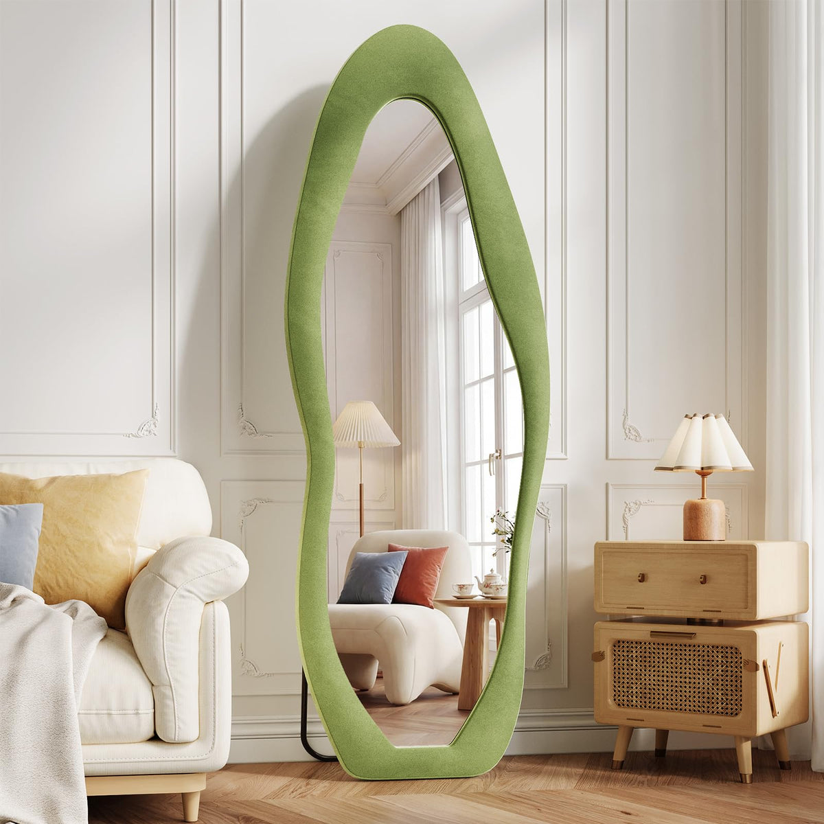 Full-Length Floor Mirror – Soft Flannel Frame