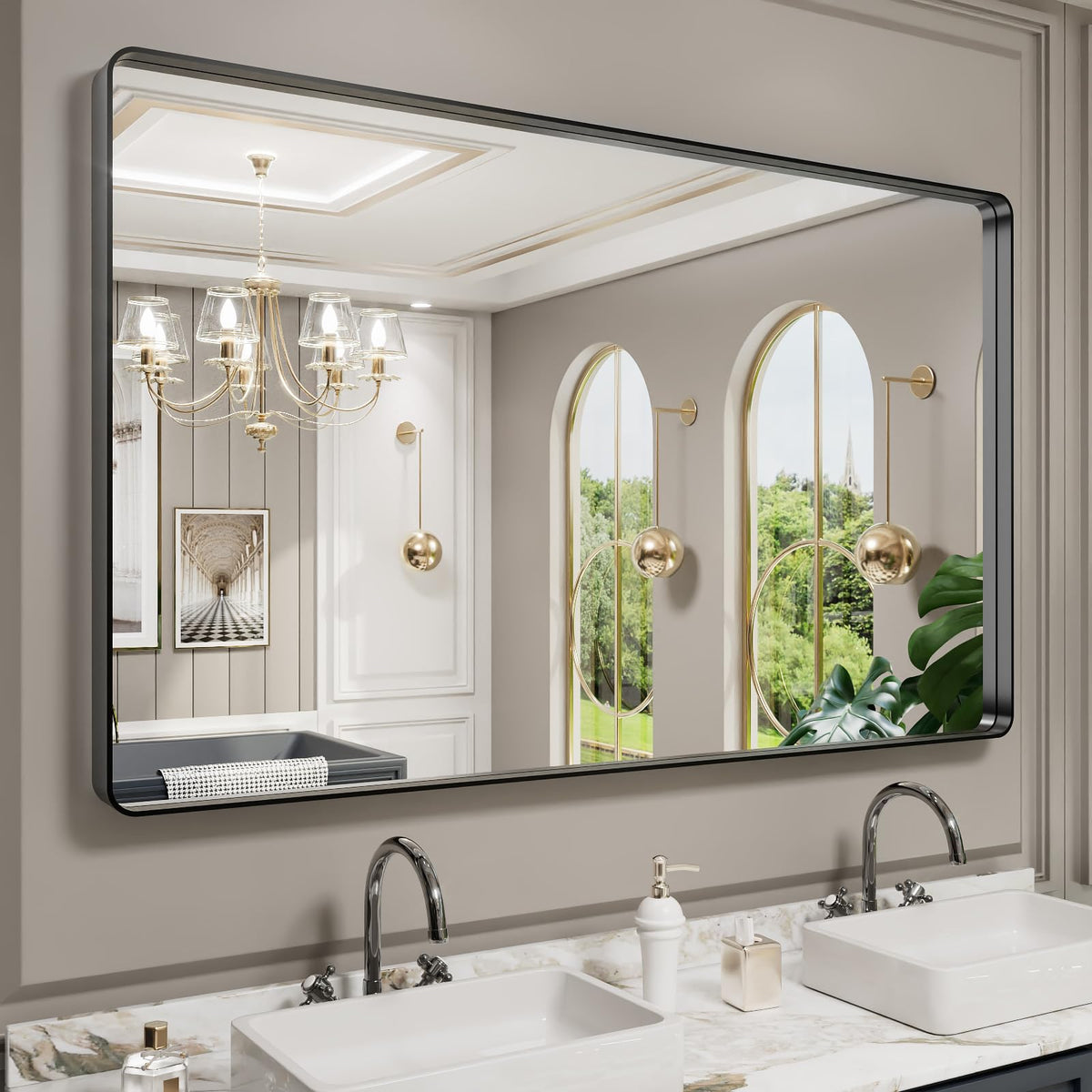 Rounded Rectangle Vanity Mirror – Metal Frame