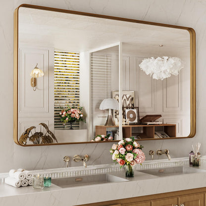 Rounded Rectangle Vanity Mirror – Metal Frame