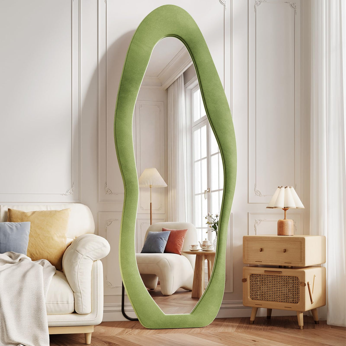 Full-Length Floor Mirror – Soft Flannel Frame