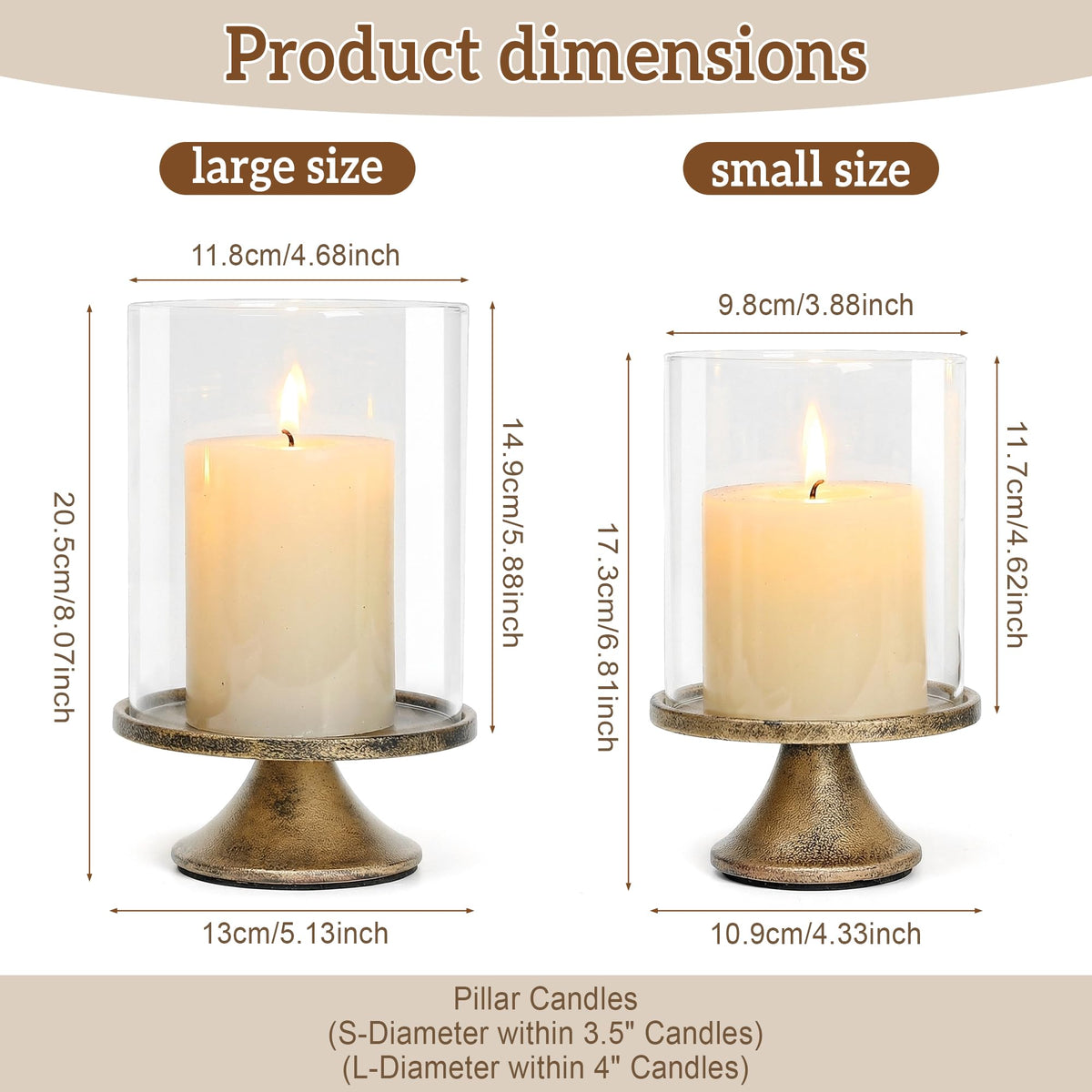 Modern Pillar Candle Holders – Decorative Set
