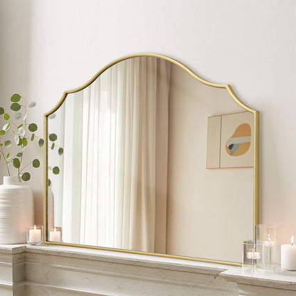 Gold Wall Mirror – Metal Frame Vanity Design