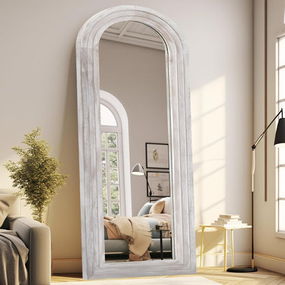 Arched Full-Length Mirror – Solid Wood Frame