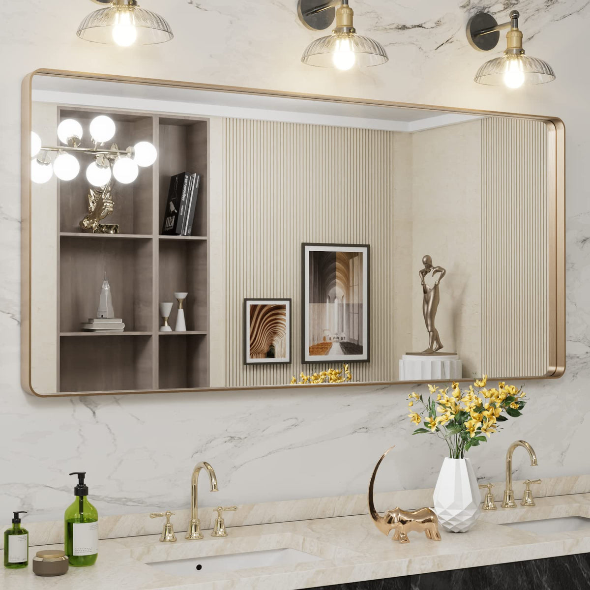 Rounded Rectangle Vanity Mirror – Metal Frame