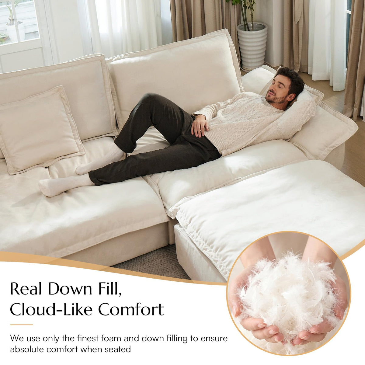 Oversized Modular Sectional Sofa – Deep Seat Design
