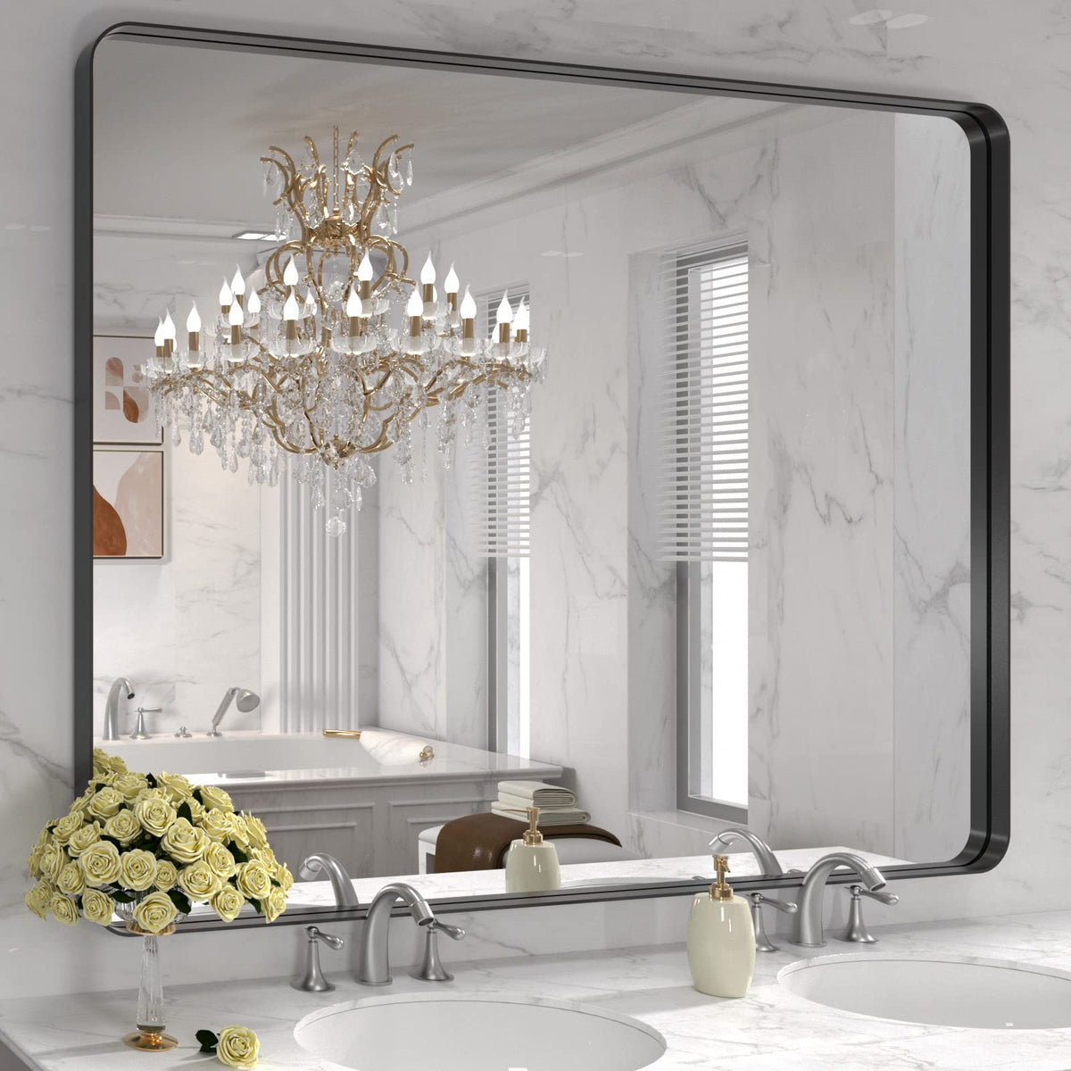 Rounded Rectangle Vanity Mirror – Metal Frame
