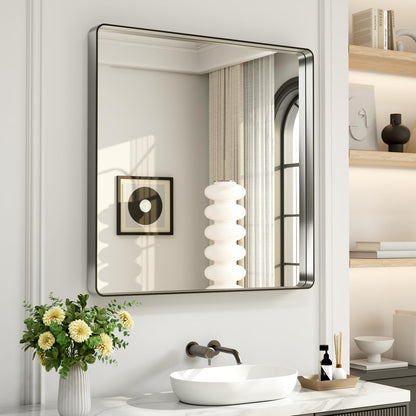 Rounded Rectangle Vanity Mirror – Metal Frame
