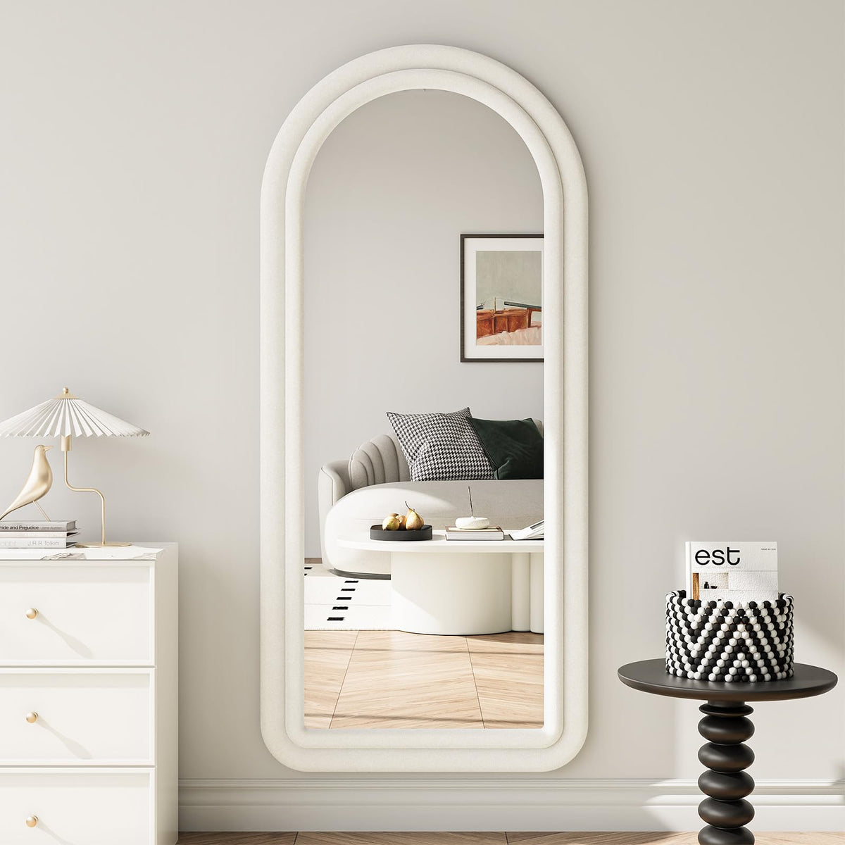 Full-Length Floor Mirror – Soft Flannel Frame