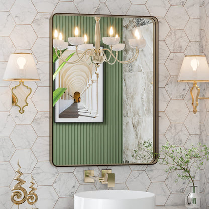 Rounded Rectangle Vanity Mirror – Metal Frame