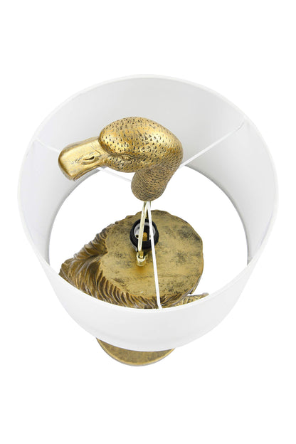 Flamingo Table Lamp – Gold & White Statement Design