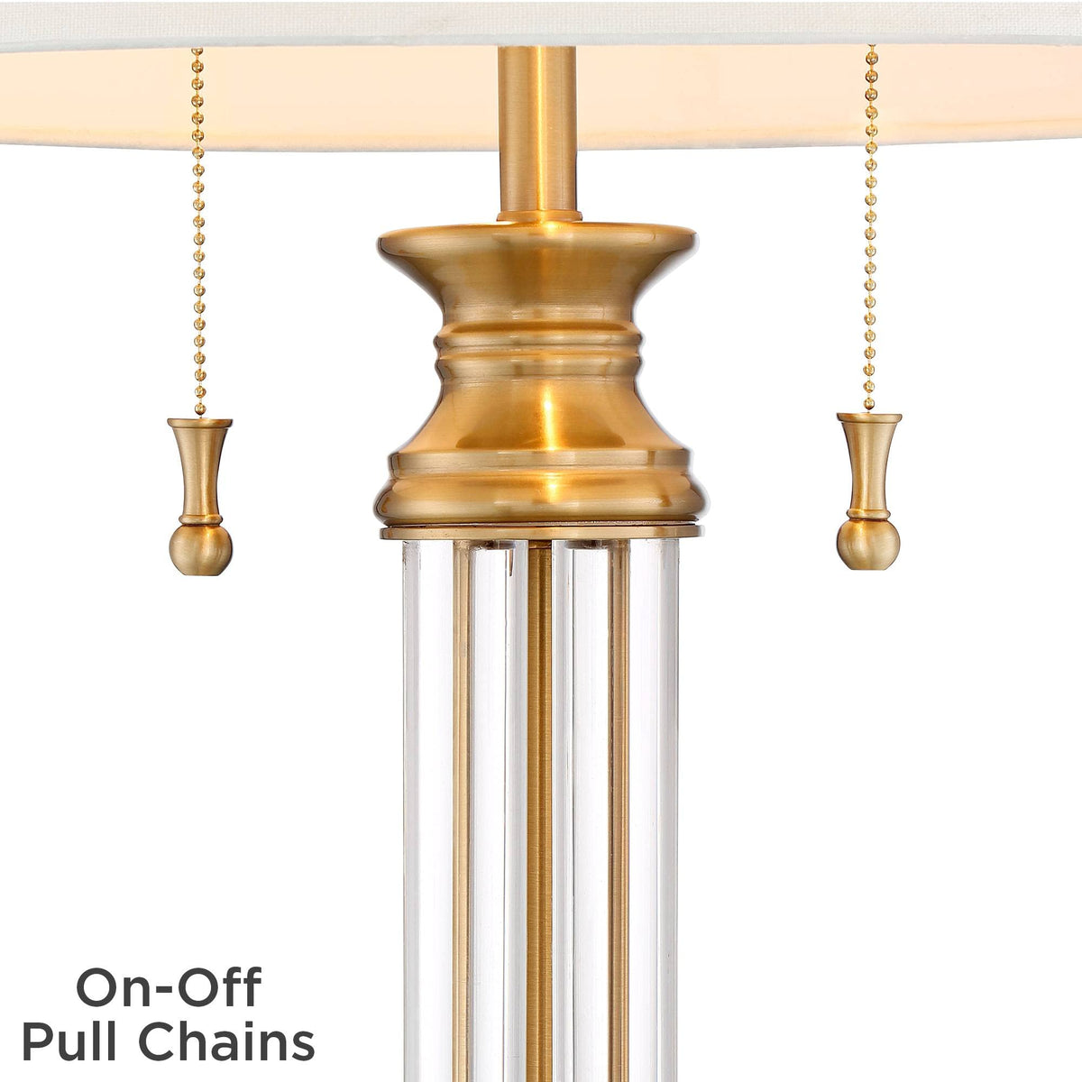 Rolland 30" Large Table Lamps Set of 2 Gold Brass Glass Antique