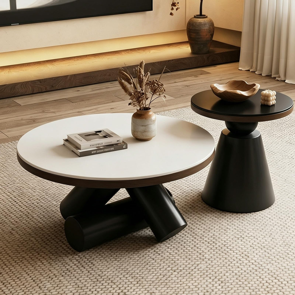 Sintered Stone Coffee Tables – Round Nesting Set