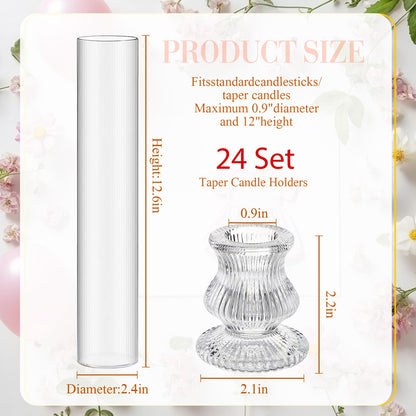 Glass Hurricane Candle Holders – 11.8" Set of 24