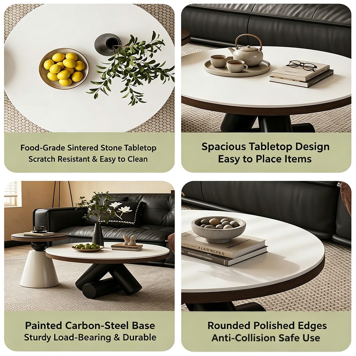 Sintered Stone Coffee Tables – Round Nesting Set