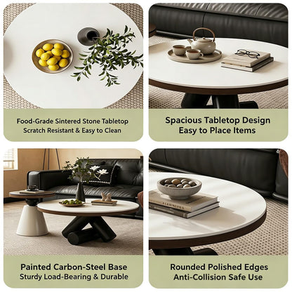 Sintered Stone Coffee Tables – Round Nesting Set