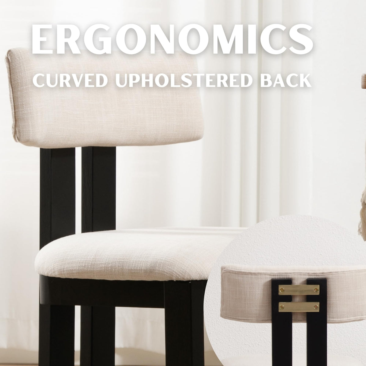Modern Farmhouse Dining Chairs with Wood Frame
