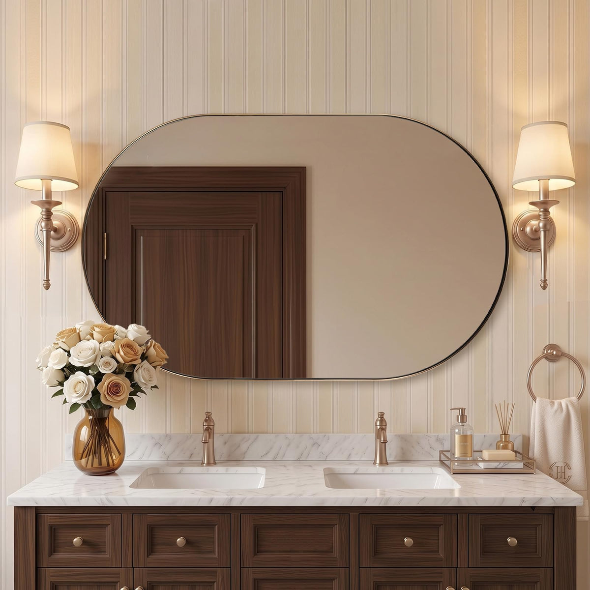 Oval Bathroom Mirror – Modern Wall-Mounted Design