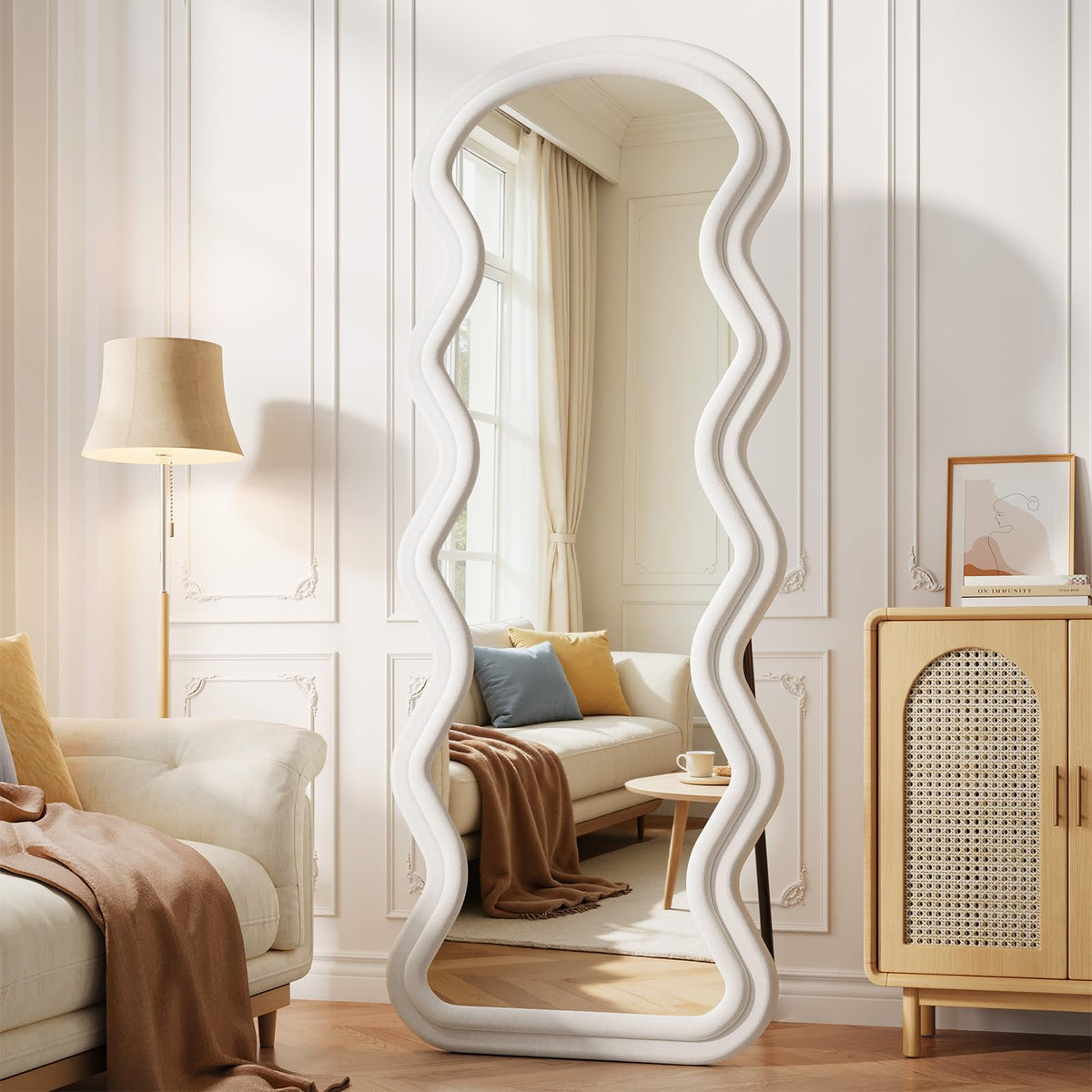 Full-Length Floor Mirror – Soft Flannel Frame