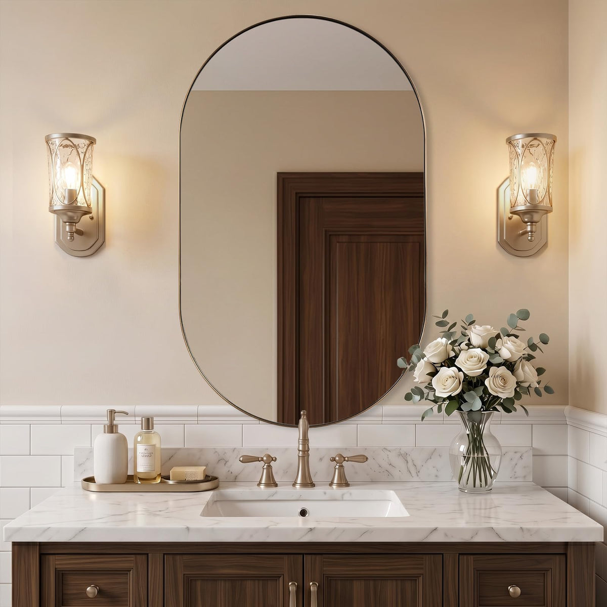 Oval Bathroom Mirror – Modern Wall-Mounted Design