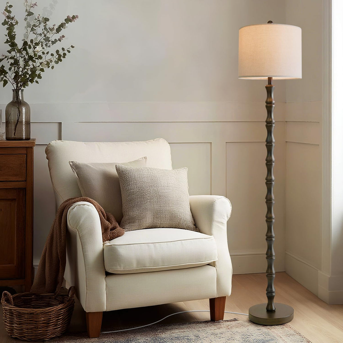 62 Inch Farmhouse Floor Lamp with Rustic Design