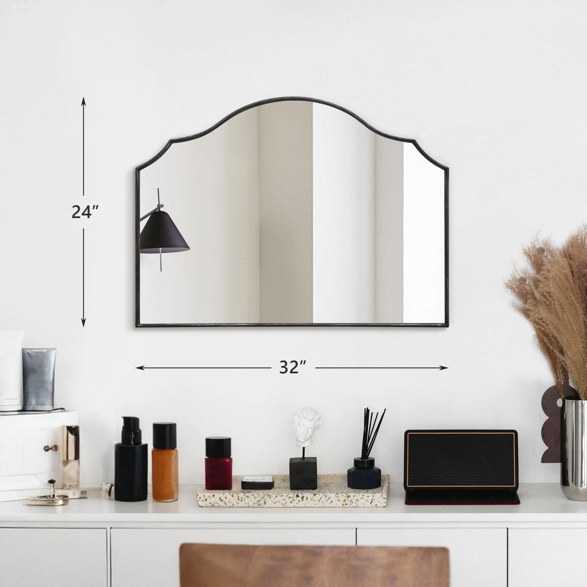 Gold Wall Mirror – Metal Frame Vanity Design