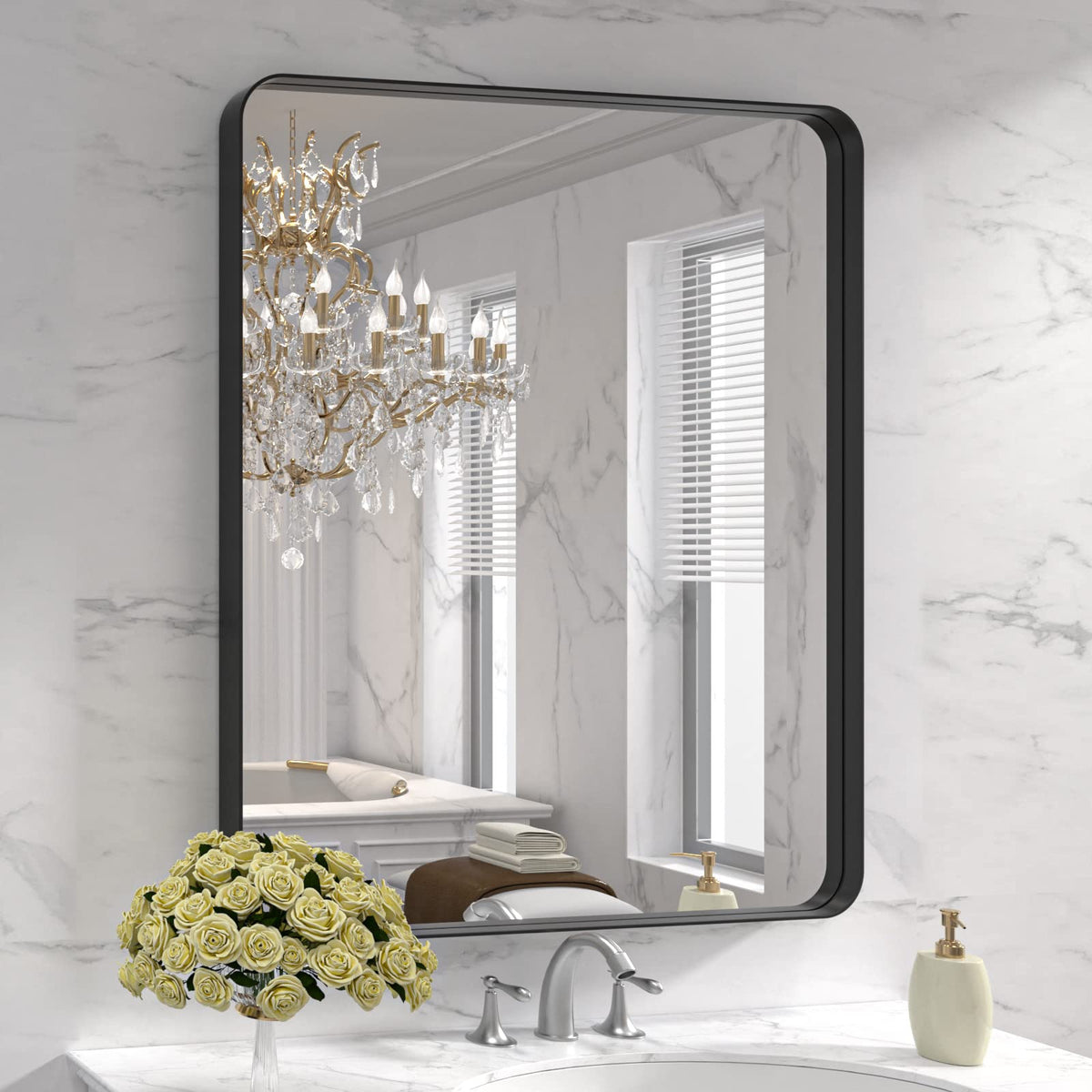 Rounded Rectangle Vanity Mirror – Metal Frame