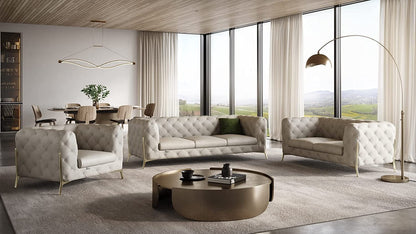 Italian Leather Sofa – Modern Tufted Design