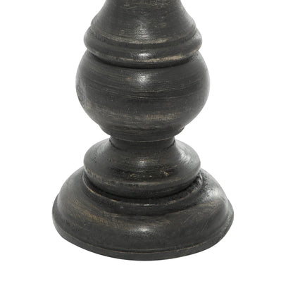 Wood Pillar Candle Holders – Traditional Set of 3