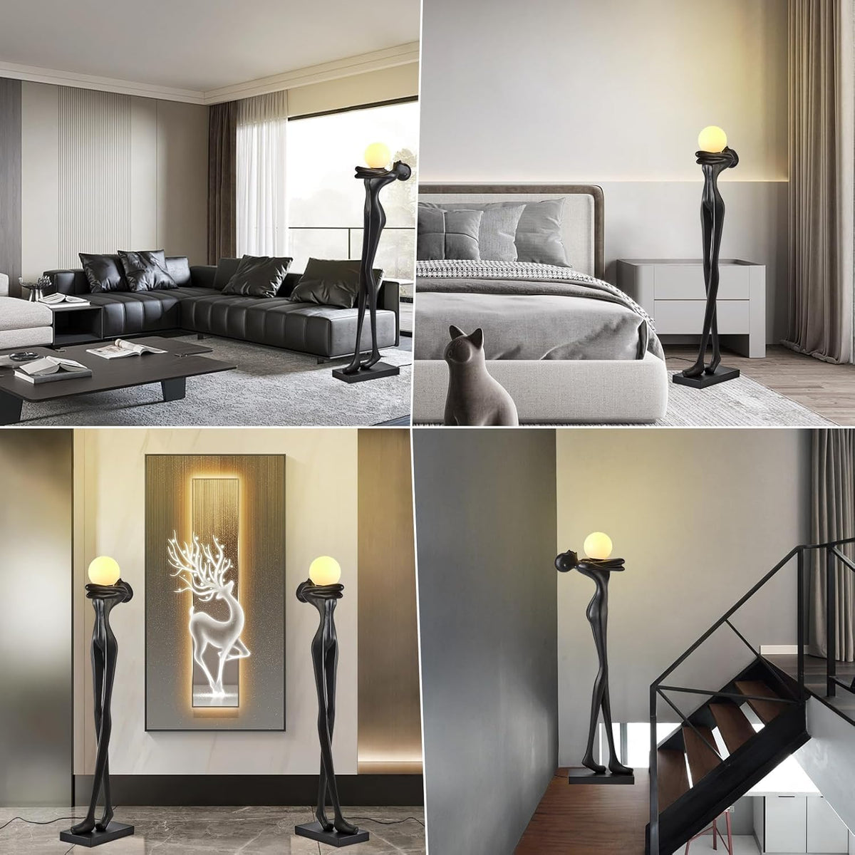 Human Shaped Floor Lamp with Sculptural Design