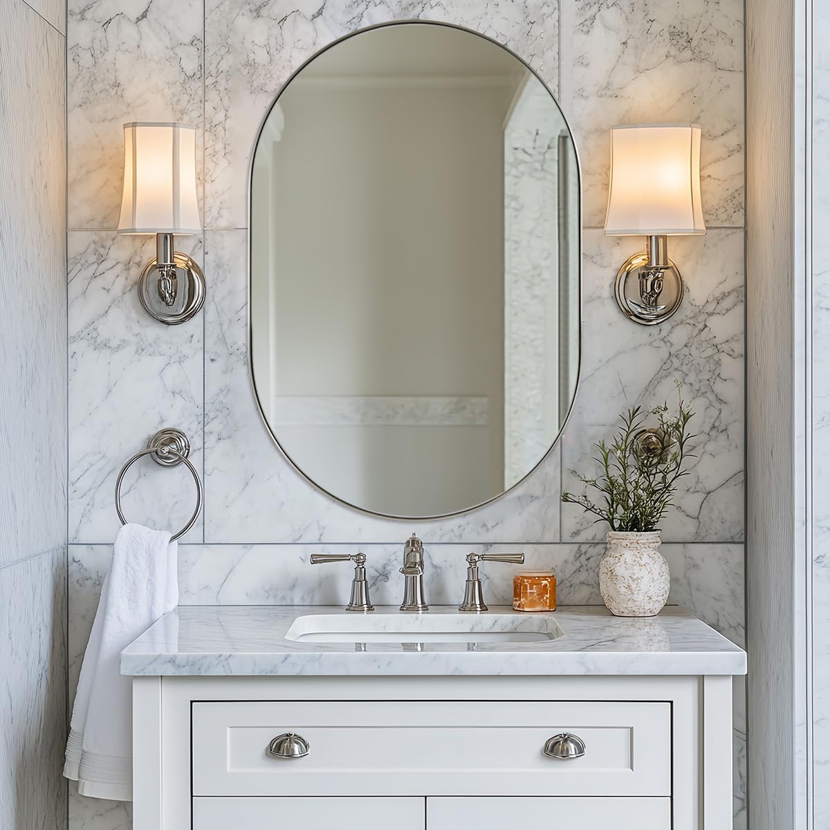 Oval Bathroom Mirror – Modern Wall-Mounted Design