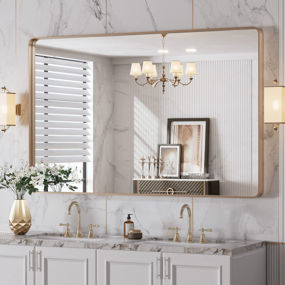 Rounded Rectangle Vanity Mirror – Metal Frame