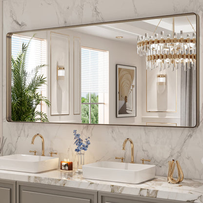 Rounded Rectangle Vanity Mirror – Metal Frame