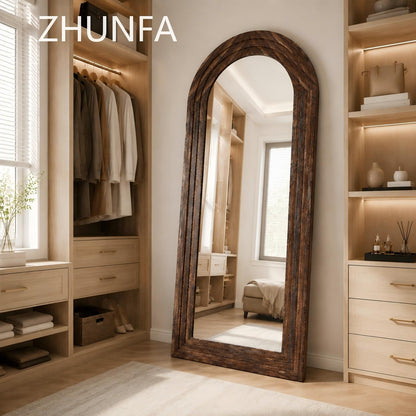 Arched Full-Length Mirror – Solid Wood Frame